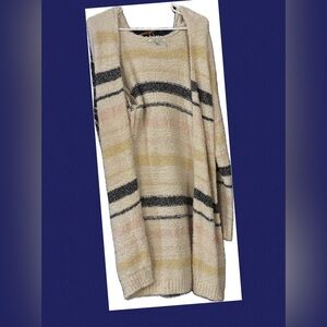 Striped Cream and Blue Women's Sweater